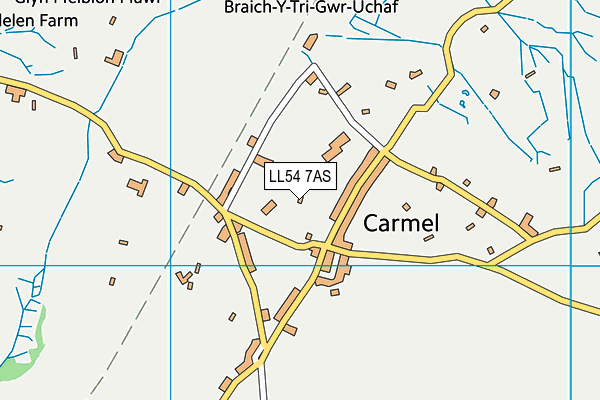LL54 7AS map - OS VectorMap District (Ordnance Survey)