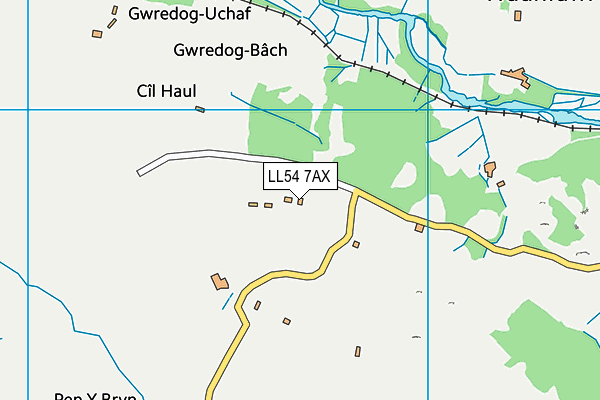 LL54 7AX map - OS VectorMap District (Ordnance Survey)