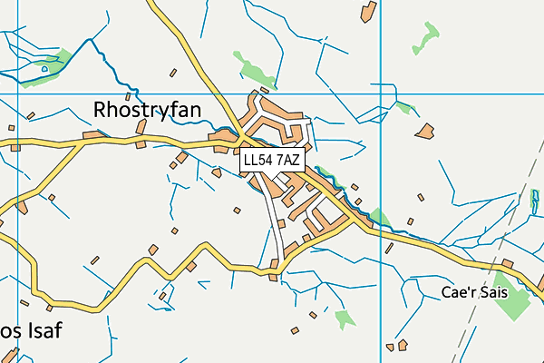 LL54 7AZ map - OS VectorMap District (Ordnance Survey)