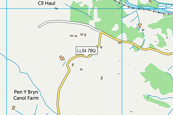 LL54 7BQ map - OS VectorMap District (Ordnance Survey)