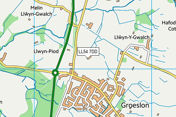 LL54 7DD map - OS VectorMap District (Ordnance Survey)
