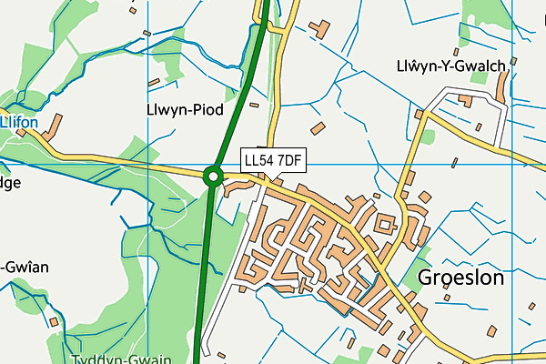 LL54 7DF map - OS VectorMap District (Ordnance Survey)