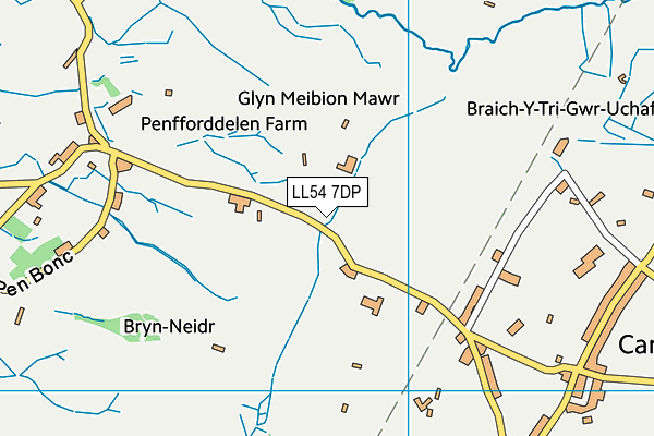 LL54 7DP map - OS VectorMap District (Ordnance Survey)