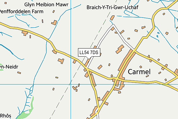 LL54 7DS map - OS VectorMap District (Ordnance Survey)
