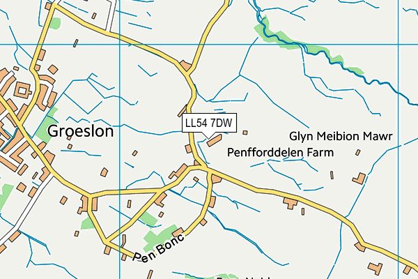 LL54 7DW map - OS VectorMap District (Ordnance Survey)