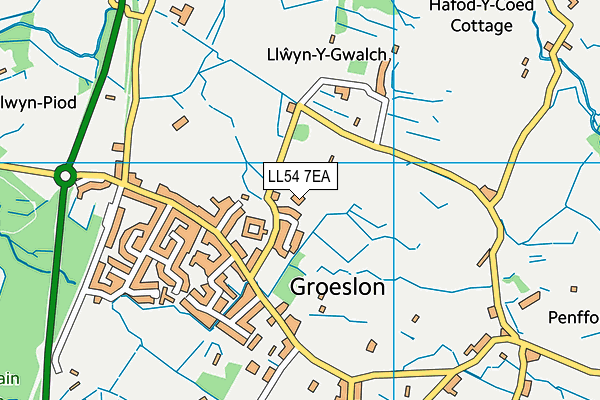 LL54 7EA map - OS VectorMap District (Ordnance Survey)