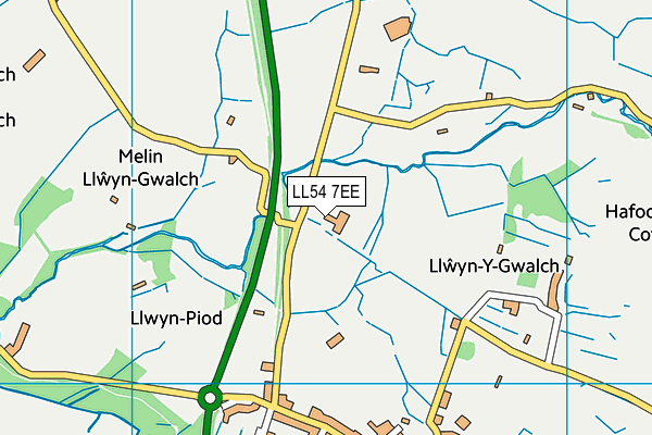 LL54 7EE map - OS VectorMap District (Ordnance Survey)