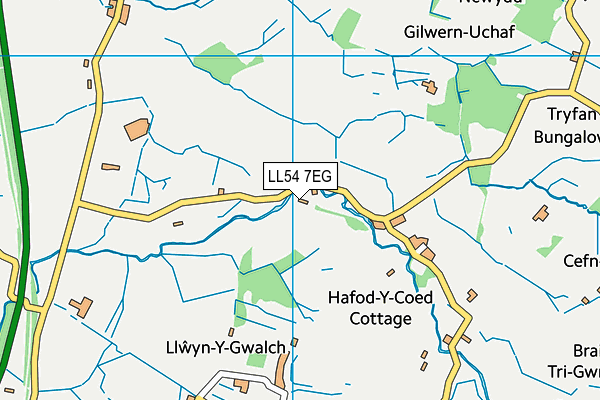 LL54 7EG map - OS VectorMap District (Ordnance Survey)