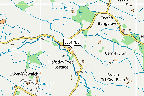 LL54 7EL map - OS VectorMap District (Ordnance Survey)