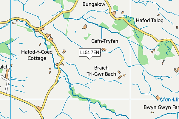 LL54 7EN map - OS VectorMap District (Ordnance Survey)