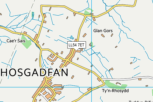 LL54 7ET map - OS VectorMap District (Ordnance Survey)