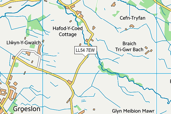 LL54 7EW map - OS VectorMap District (Ordnance Survey)