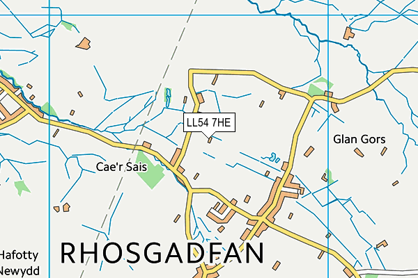 LL54 7HE map - OS VectorMap District (Ordnance Survey)