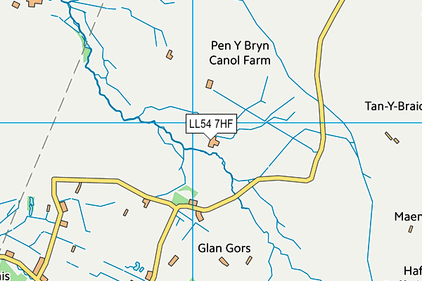 LL54 7HF map - OS VectorMap District (Ordnance Survey)