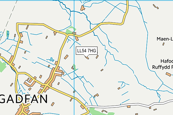 LL54 7HG map - OS VectorMap District (Ordnance Survey)