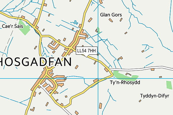 LL54 7HH map - OS VectorMap District (Ordnance Survey)