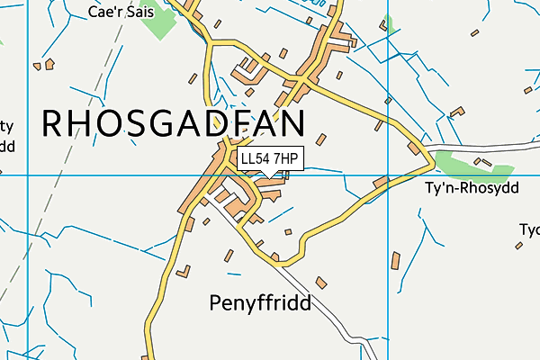 LL54 7HP map - OS VectorMap District (Ordnance Survey)