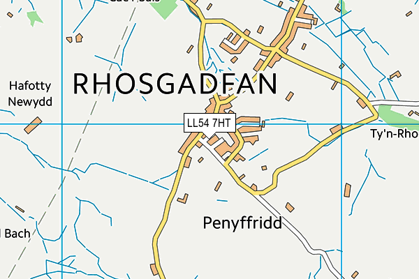 LL54 7HT map - OS VectorMap District (Ordnance Survey)