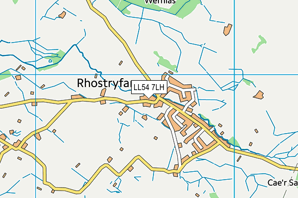 LL54 7LH map - OS VectorMap District (Ordnance Survey)