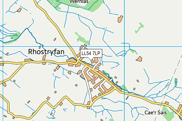 LL54 7LP map - OS VectorMap District (Ordnance Survey)