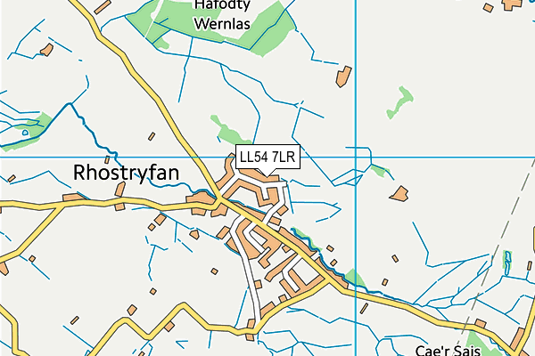 Y.G. Rhostryfan map (LL54 7LR) - OS VectorMap District (Ordnance Survey)