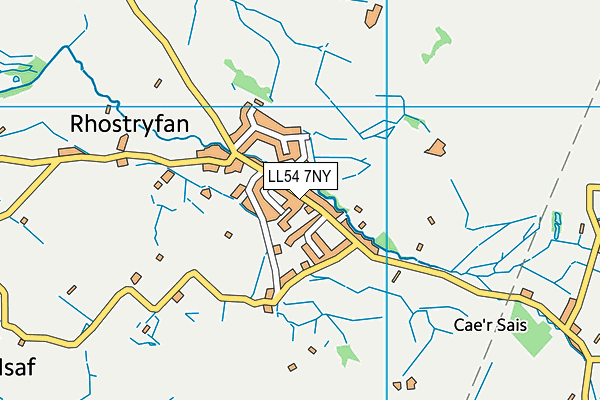 LL54 7NY map - OS VectorMap District (Ordnance Survey)
