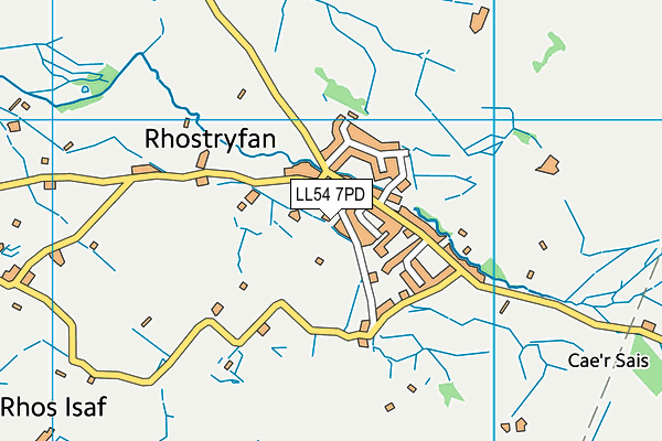 LL54 7PD map - OS VectorMap District (Ordnance Survey)