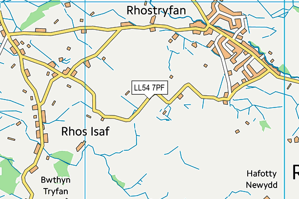 LL54 7PF map - OS VectorMap District (Ordnance Survey)
