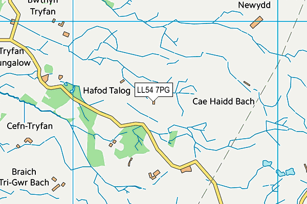 LL54 7PG map - OS VectorMap District (Ordnance Survey)