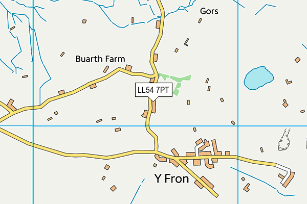 LL54 7PT map - OS VectorMap District (Ordnance Survey)