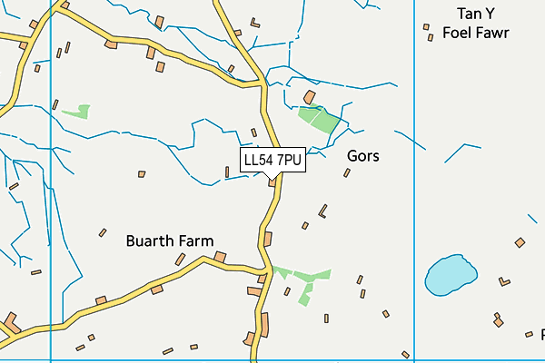 LL54 7PU map - OS VectorMap District (Ordnance Survey)