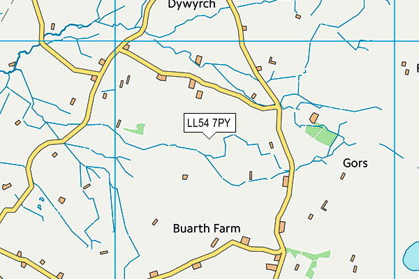 LL54 7PY map - OS VectorMap District (Ordnance Survey)