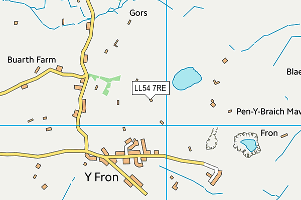 LL54 7RE map - OS VectorMap District (Ordnance Survey)