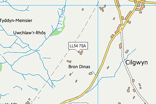LL54 7SA map - OS VectorMap District (Ordnance Survey)