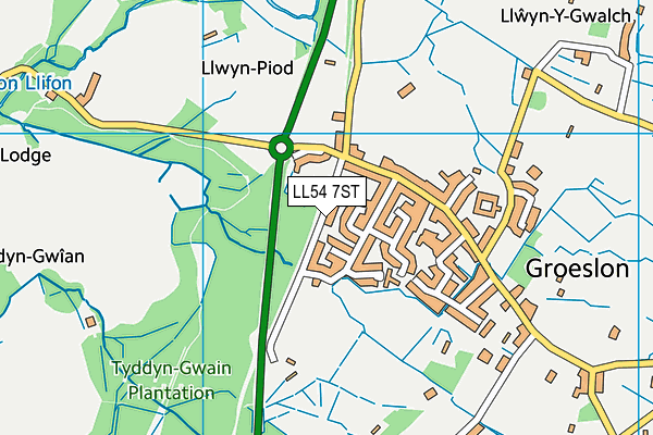 LL54 7ST map - OS VectorMap District (Ordnance Survey)