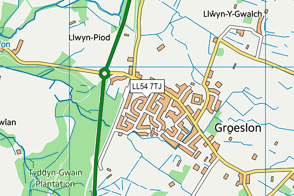 LL54 7TJ map - OS VectorMap District (Ordnance Survey)