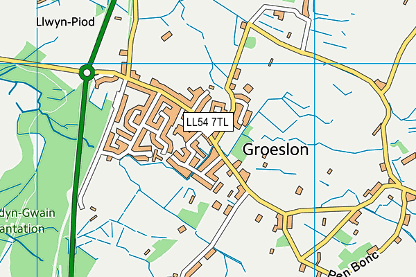 LL54 7TL map - OS VectorMap District (Ordnance Survey)