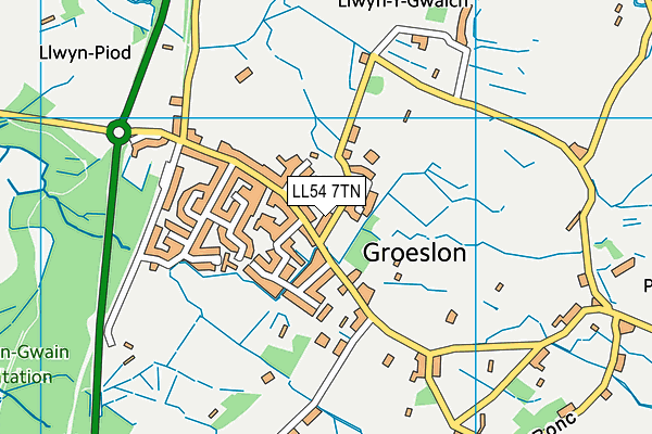 LL54 7TN map - OS VectorMap District (Ordnance Survey)