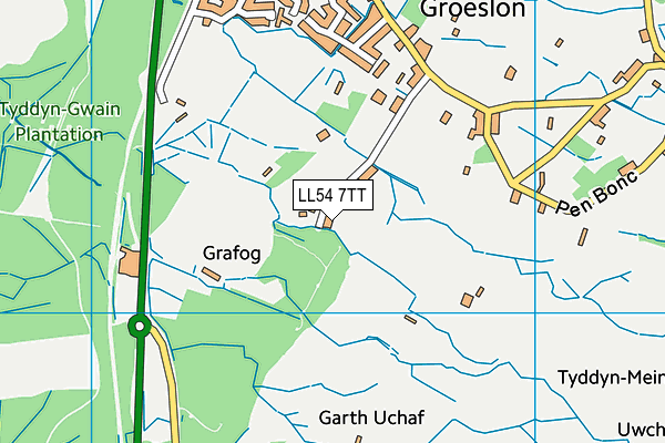 LL54 7TT map - OS VectorMap District (Ordnance Survey)