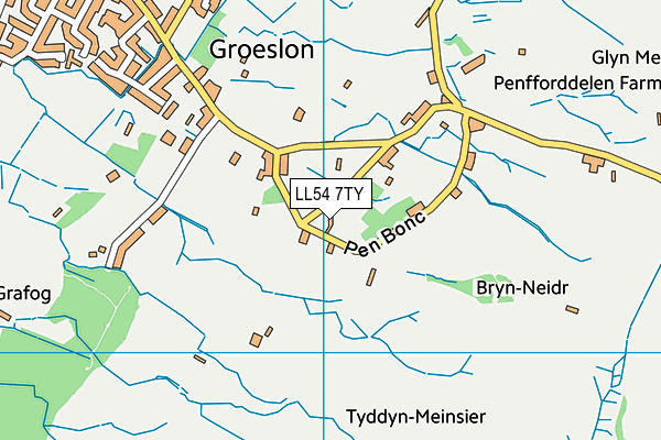 LL54 7TY map - OS VectorMap District (Ordnance Survey)