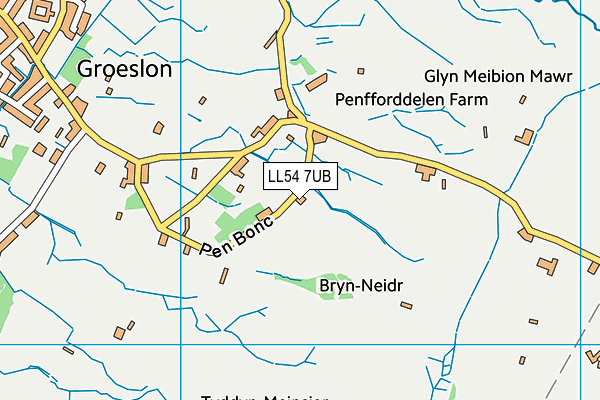 LL54 7UB map - OS VectorMap District (Ordnance Survey)
