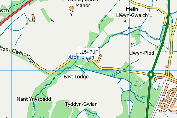 LL54 7UF map - OS VectorMap District (Ordnance Survey)