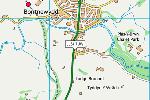 LL54 7UW map - OS VectorMap District (Ordnance Survey)