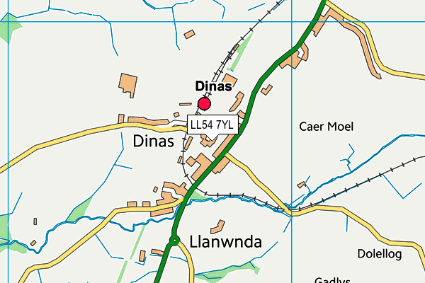 LL54 7YL map - OS VectorMap District (Ordnance Survey)