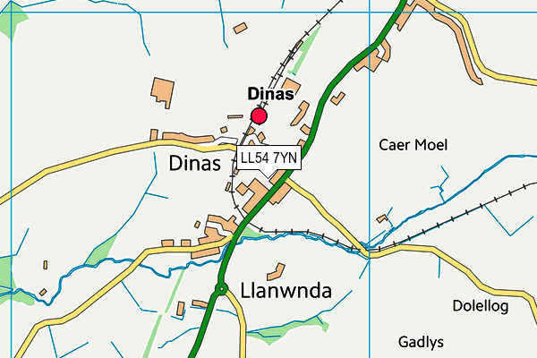 LL54 7YN map - OS VectorMap District (Ordnance Survey)