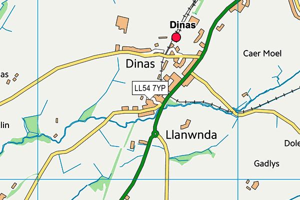 LL54 7YP map - OS VectorMap District (Ordnance Survey)