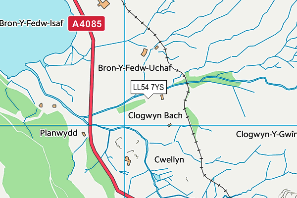 LL54 7YS map - OS VectorMap District (Ordnance Survey)