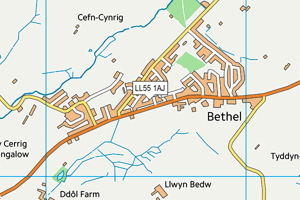 LL55 1AJ map - OS VectorMap District (Ordnance Survey)