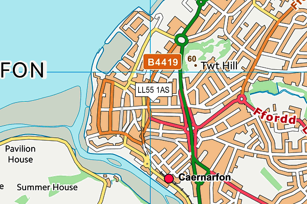 LL55 1AS map - OS VectorMap District (Ordnance Survey)