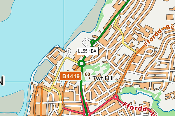 LL55 1BA map - OS VectorMap District (Ordnance Survey)